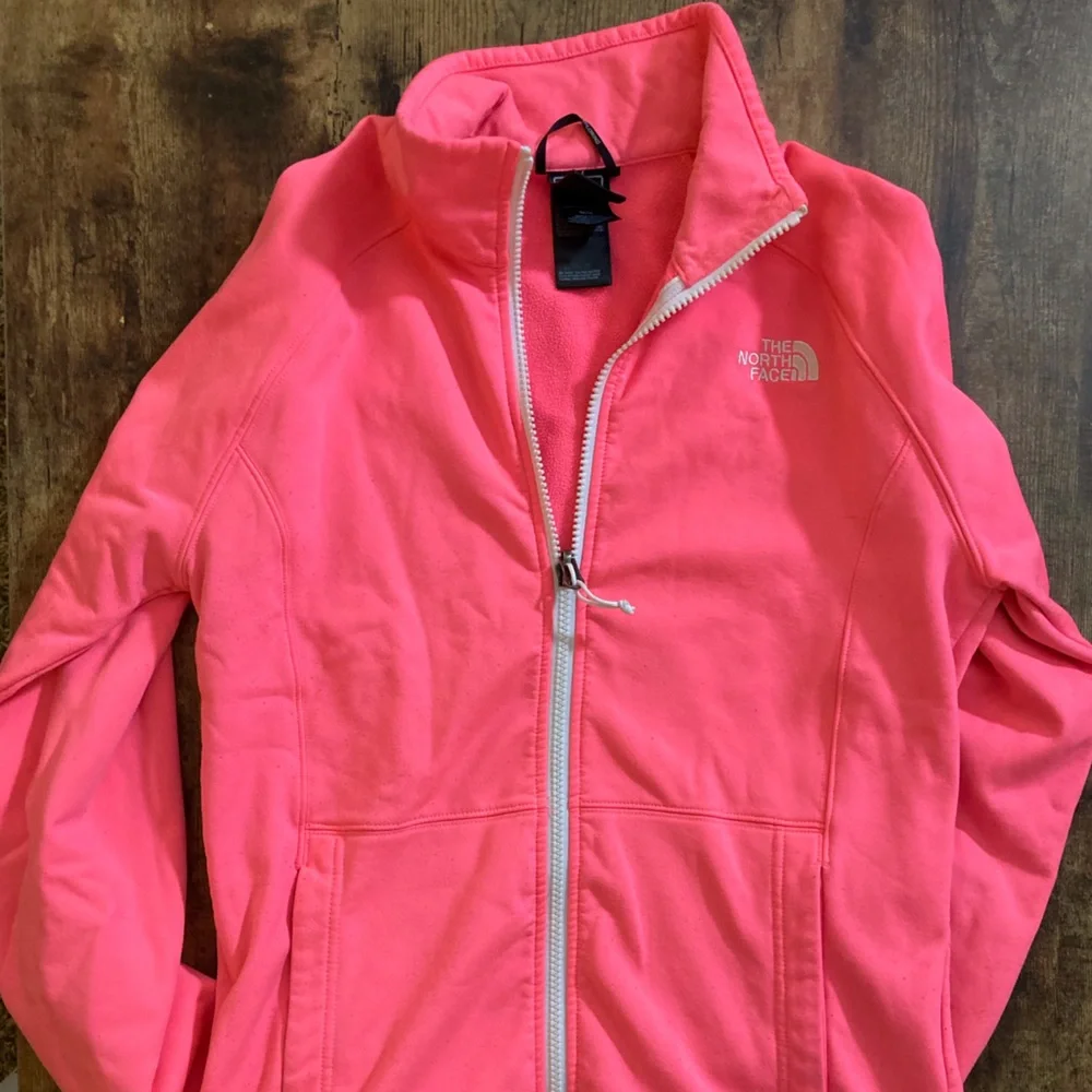 Hot pink Retro North Face fleece zip up jacket Women’s size medium - Picture 1 of 7